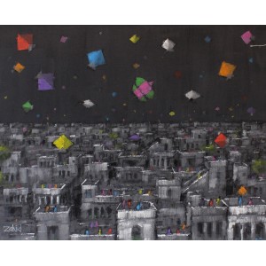 Zahid Saleem, 13 x 16 Inch, Acrylic on Canvas,  Cityscape Painting, AC-ZS-108